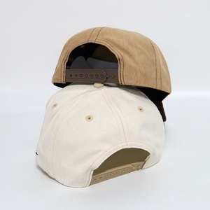 Gorra de Béisbol Personalizada con Logotipo, Ajustable, de 5 Paneles, Estilo Clásico, Dos Tonos, Estilo Western, con Cierre a Presión, Beige, Marrón Oscuro, Gamuza, para Hombre - Product Image 5