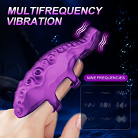 Vibrateur flexible en forme de pieuvre pour doigts, stimulateur clitoridien, masseur de point G et de mamelons, 9 modes, jouet sexuel portable en silicone pour femmes