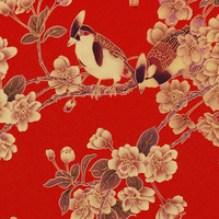 Décoration de bureau et de maison, style vintage, en laiton et bois, motif floral et oiseau, esthétique chinoise traditionnelle, pour les aînés
