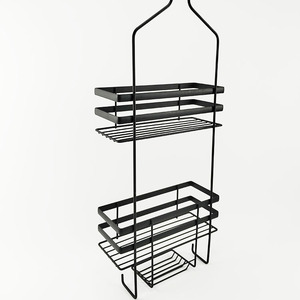 BX Hanging Shower Caddy Estante de almacenamiento de <span class=keywords><strong>baño</strong></span> a prueba de herrumbre negro con soporte para jabón - Product Image 4