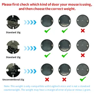 Berat Tuning Mouse Balance (standar 15g) berat Mouse untuk Logitech G502 X Lightspeed/G502 X Plus Lightspeed Mouse nirkabel