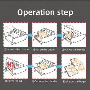 Fournisseur double machine à hamburger Four à pain chauffant <span class=keywords><strong>Panini</strong></span> Four à pain commercial Machine électrique à hamburger à pain 220V - Product Image 4
