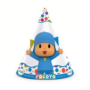 Gorros de Fiesta Pocoyo, 6 Piezas, 2 por Bolsa, Diseño de Puntos Coloridos, Decoraciones para Fiestas Infantiles, Plástico Desechable - Product Image 2