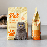 Sacs Doypack noirs personnalisés avec fermeture éclair pour aliments pour chats, sacs en aluminium à fermeture éclair pour aliments pour chiens, impression sur mesure en usine