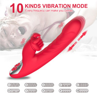 G-Punkt Klitoris-Stimulator Rabbit-Vibrator für Frauen Vagina-Nippel-Massagegerät Leistungsstarker Teleskop-Dildo Geräuscharmes Erwachsenen-Sexspielzeug