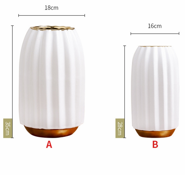 Modern minimalist living room tabletop art decoration striped round black white ceramic vase