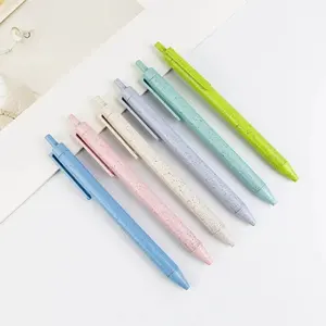 new style cheap customized wheat Eco recycled ballpoint name printed pen with logo