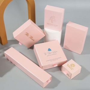 High End Simple Custom Mailer Small <b>Drawer</b> <b>Sliding</b> Shallow Jewelry Boxes Paper Packaging With Logo Jewelry Box - Product Image 2