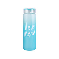Bouteille de boisson en verre dépoli à changement de couleur avec couvercle, personnalisable avec logo, vente en gros