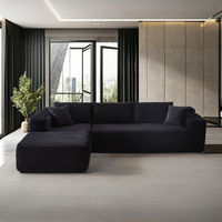 Ensemble de canapés en tissu velours de style nordique minimaliste italien moderne, lit capitonné avec rembourrage en mousse, villa, appartement - Vente directe d'usine