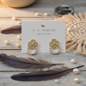 All'ingrosso Piuma di Prugna Messicana & Argento Perle Gioielli di Moda Boemia Regalo per le Donne - Product Image 3