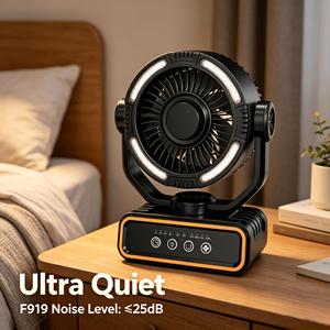 Ventilador de Camping al por Mayor 2026, 20000mAh, Oscilación Automática, Control Remoto, Recargable por USB, Ventilador de Refrigeración - Product Image 5