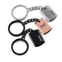 Porte-clés personnalisé en alliage de zinc métallique plaqué multi-couleurs, gravé au laser avec logo et texte, sur mesure pour cadeau promotionnel d'entreprise