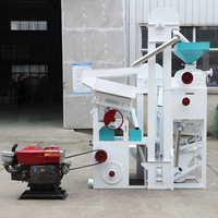 Machine à décortiquer le riz combinée avec moteur diesel 600 kg/h, équipement de traitement des céréales à grande échelle, rendement élevé, automatique