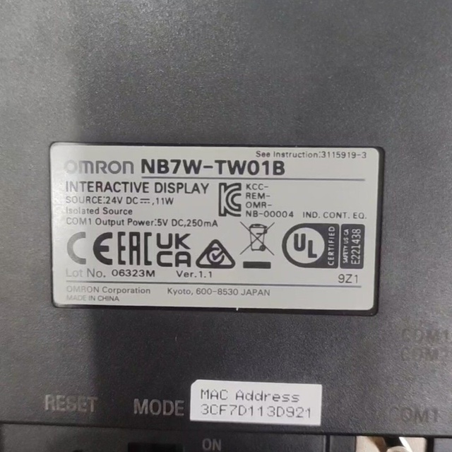 NB7W-TW01B Touchscreen Panel Display Module for Plc