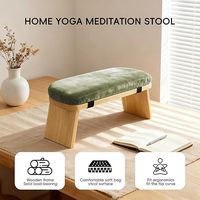 Banc de méditation pliable contemporain avec coussin en velours, sac de transport, tabouret en bambou, ottoman, siège de prière Seiza, rangement pour salon