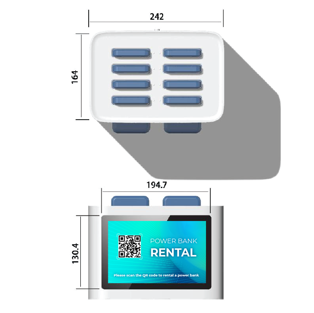 Y2 Power NEO 8-Slot Power Bank Rental Station Portable Shared Charger Dock for Commercial Use Mall Restaurant Vending Machine