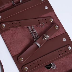 Estuche de Viaje para Joyas de Cuero Sintético YY, Organizador Enrollable para Anillos, Aretes <span class=keywords><strong>y</strong></span> Collares - Product Image 5