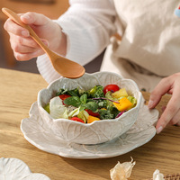 Assiettes gaufrées pour la maison et les restaurants, bols et assiettes à pâtes de style japonais, vintage et créatifs