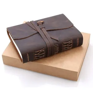 Custom Handgemaakte Lederen Travel Journal Vintage Leather Bound Schrijven Notebook