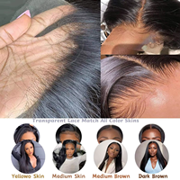 Perruque Body Wave 13x4 en dentelle transparente, cheveux humains Remy, sans colle, testée au blanchiment, emballage personnalisé avec logo, vente en gros