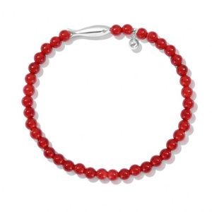 Dylam Classic Fine Top Jewelry Manufacturer S925 Silver Fish Pendant <b>Red</b> Color Nature Agate Women Beaded Bangle <b>Bracelets</b> - Product Image 1