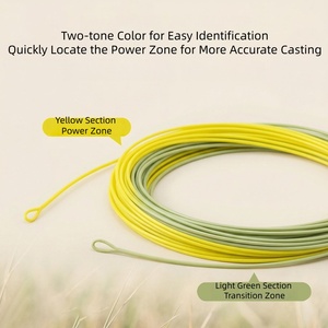 Lenze da Pesca a Mosca Galleggianti WF (Weight Forward) Bicolore Giallo e Verde con Connettore Integrato e Anello Anteriore, ad Alta Resistenza - Product Image 4