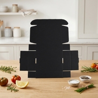Boîte d'expédition en carton ondulé noir rigide écologique de 4 mm à 3 couches, personnalisable avec logo en relief et pelliculage mat, vente en gros