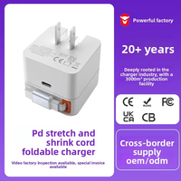 Pengisi Daya Jam Tangan Pintar 30W Dual Type-C PD Pengisian Cepat, Laris Manis Lintas Negara, dengan Kabel Lipat dan Dapat Ditarik, Bersertifikasi UKCA