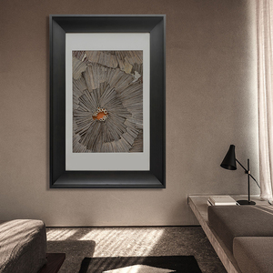 Décor à la maison moderne grande affiche murale en bois encadré papier Art mixte oeuvre 3D Vintage peinture - Product Image 4