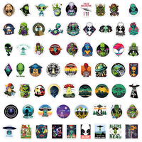 Vente en gros 60 pièces Aliens Graffiti Autocollants décoratifs Corps étanche pour voiture Bagages Scooter Notebook