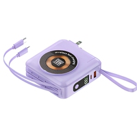 Chargeur mural magnétique universel 5-en-1 de grande capacité 15000 mAh avec adaptateur secteur, charge rapide 22,5 W et charge sans fil 15 W