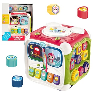 Intelliggence Cube Shape Sorter Cubo de actividad para niños lindo de plástico, rompecabezas de actividad de aprendizaje divertido Juguetes educativos para niños - Product Image 1