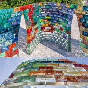 Ladrillos de bloques de vidrio de Color ámbar Soul para columna de partición montada en la pared podría proveedores de bloques de ladrillos de vidrio de construcción de fusión en caliente sólida - Product Image 4