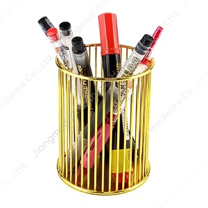 ที่เก็บแปรงแต่งหน้าทรงกลมโลหะสีทอง ขนาด 8x9.9 ซม. สำหรับจัดระเบียบเครื่องสำอาง ใช้ได้กับเครื่องสำอาง  สามารถสกรีนโลโก้ได้ เหมาะเป็นของขวัญทางธุรกิจ - Product Image 5