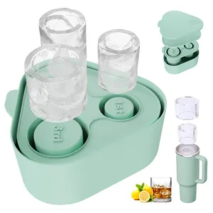 Platinum Silicone Large Round Ice Making Molds Ice Cube Molds Trays Set For Stanley Cup Accessories