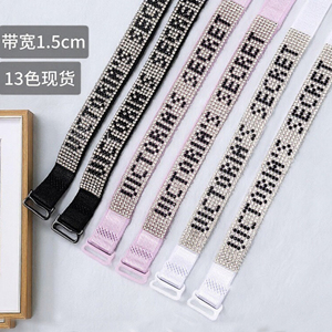 Bretelles de soutien-gorge en <span class=keywords><strong>strass</strong></span> de haute couture de 1,5 cm, sexy, épaules dénudées, Love Secrets, antidérapantes, invisibles, peuvent être exposées, en spandex/nylon - Product Image 3