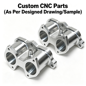 Pièces automobiles OEM en aluminium billette usinées CNC 5 axes, prototype de précision, sur mesure, pour collecteur d'échappement et d'admission à rampe courte avec bride - Product Image 1