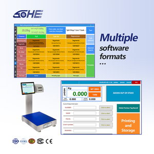 완전 방수 30KG 30*40cm 플러그 인 버전 육류 전용 라벨 인쇄 스마트 스크린 소프트웨어 편집 계량 기계 - Product Image 6