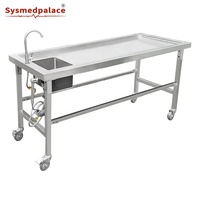 Table de nettoyage mortuaire en acier inoxydable, station de lavage et de désinfection du corps pour la morgue de l'hôpital