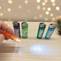 Briquet LED rechargeable en plastique, très populaire, avec boîtier multicolore, logo personnalisé, portable et écologique