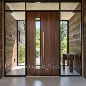 Porte d'entrée résidentielle de luxe en bois massif sculpté 3D, étanche et insonorisée – Nouveaux designs - Product Image 3