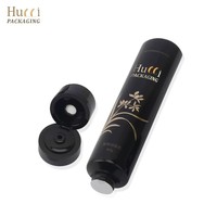 Tube cosmétique souple en plastique noir personnalisé D35 40ml-80ml pour crème de massage et nettoyant visage avec bouchons à clapet