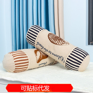 Mediterranean Style Cylindrical Cotton Throw Pillow Striped Design For Car <b>Sofa</b> Bay Window Decor Sleeping <b>Support</b> - Product Image 5