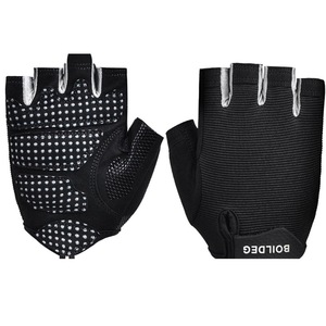 Guantes de ciclismo Boldeq de medio dedo, absorbentes de golpes, transpirables, unisex, para adultos, color gris y negro - Product Image 2