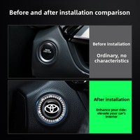 Stiker Dekoratif Satu Sentuhan untuk Tombol Pengapian Mobil, Cincin Trim Logam Kristal Bercahaya, Model 802, Aksesoris Interior