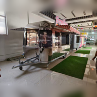 Remorque de camping-car, caravane, camionnette alimentaire mobile avec barre de traction, capacité de charge pour le camping, l'extérieur et les barbecues