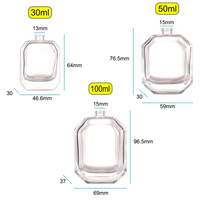 Flacons de parfum en verre transparent personnalisables de luxe, rose, 30 ml, 50 ml, 100 ml, flacons de parfum vides carrés à vaporiser