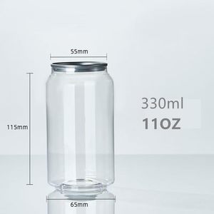 Envases de Plástico Transparentes Personalizados de 250 ml, 350 ml, 500 ml, Tipo Cilindro, para Bebidas y Refrescos, con Logotipo Serigrafiado y Apertura Fácil - Product Image 3