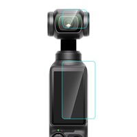 Harga Lebih Murah PULUZ 9H 2.5D HD Pelindung Lensa Kaca Tempered dengan Film Layar untuk DJI OSMO Pocket 4 / 3
